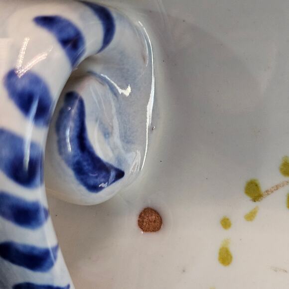 Vintage Italian Majolica Earthenware Vase - Hand Painted & Numbered Italy 7" - Picture 9 of 10